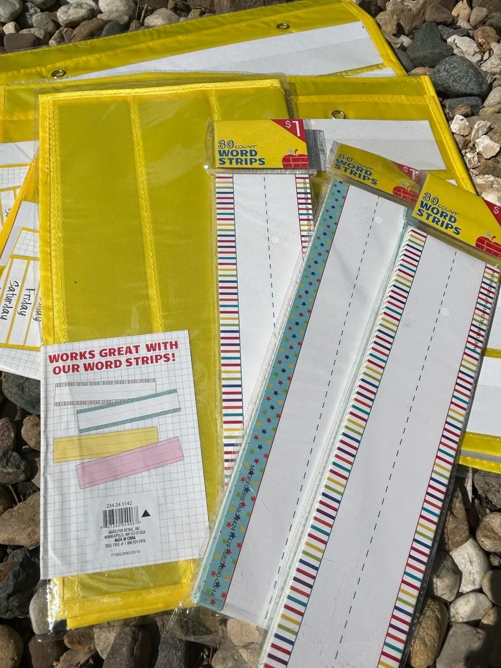 Yellow Pocket Charts and Word Strips Classroom Set from Target NEW